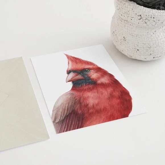 Cardinal Bird Watercolor Wall Art Print Poster Illustration Unframed - Picture 8 of 8
